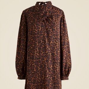 J. Crew Leopard Print Long Sleeve Dress NWT